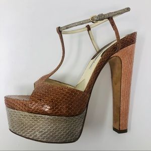 Brian Atwood Snakeskin Platforms